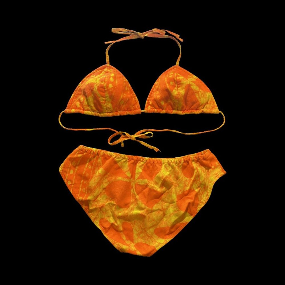 Rare VTG Fancy That Sz 14 Bikini Hawaiian Triangle Top Full Booty '60s Vibes - Picture 2 of 12